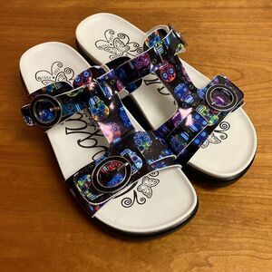Alegria Vita Sugar Skulls Slide Sandals Size 36 | 6-6.5